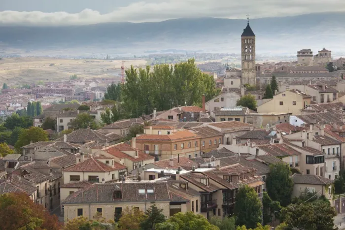 Framed Print : Spain, Castilla y Leon Region, Segovia Province, Segovia, elevated town view Framed Print : Spain, Castilla y Leon Region, Segovia Province, Segovia, elevated town view