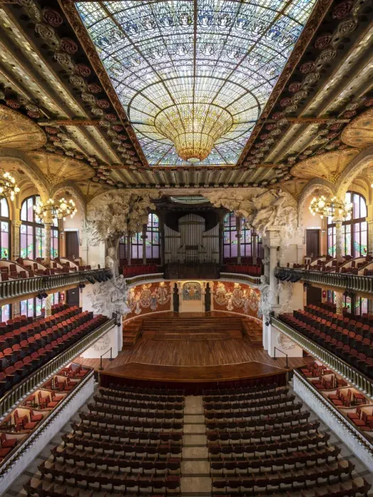 Framed Print : Spain, Catalonia, Barcelona, Palau de la Musica, View from the first floor balcony Framed Print : Spain, Catalonia, Barcelona, Palau de la Musica, View from the first floor balcony
