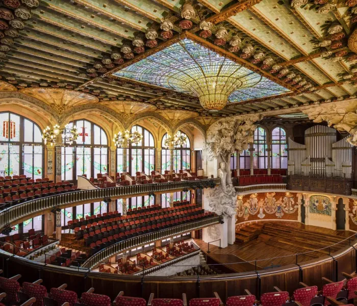 Framed Print : Spain, Catalonia, Barcelona, Palau de la Musica, View from the first floor balcony Framed Print : Spain, Catalonia, Barcelona, Palau de la Musica, View from the first floor balcony