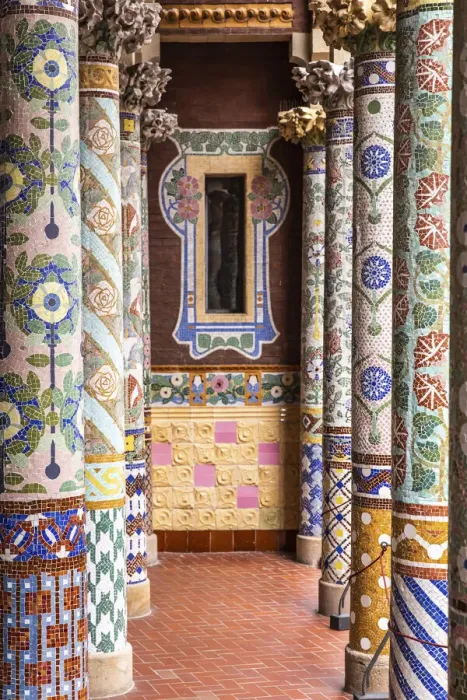 Framed Print : Spain, Catalonia, Barcelona, Palau de la Musica, Modernist columns on the main terrace Framed Print : Spain, Catalonia, Barcelona, Palau de la Musica, Modernist columns on the main terrace