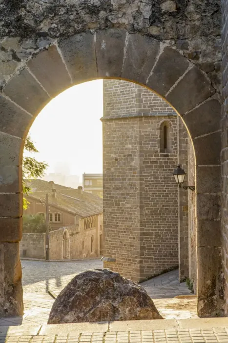 Framed Print : Spain, Catalonia, Barcelona, Pedralbes Monastery, Access door to the monastery