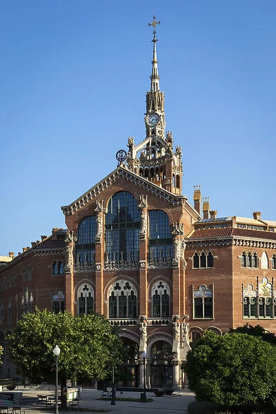 Spain, Catalonia, Barcelona, Sant Pau Hospital, The rear facade of the central building