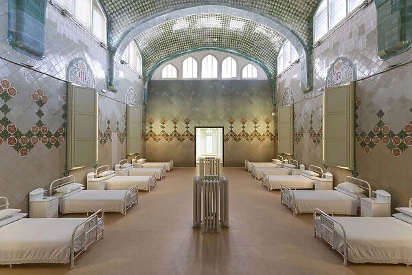 Spain, Catalonia, Barcelona, Sant Pau Hospital, The museum room in the St Raphael pavillon