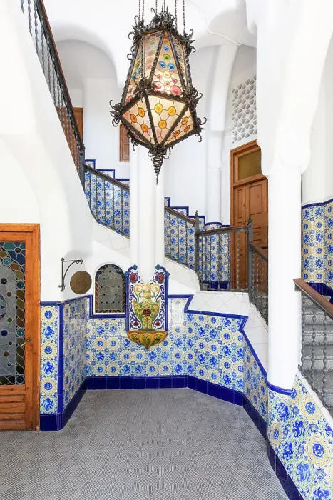 Framed Print : Spain, Catalonia, Barcelona, Sarria-Sant Gervasi, The entrance hall of Torre Bellesguard Framed Print : Spain, Catalonia, Barcelona, Sarria-Sant Gervasi, The entrance hall of Torre Bellesguard