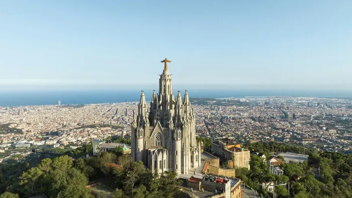 Framed Print : Spain, Catalonia, Barcelona, Tibidabo, Elevated view of the Temple of the Sacred Heart of Jesus Framed Print : Spain, Catalonia, Barcelona, Tibidabo, Elevated view of the Temple of the Sacred Heart of Jesus