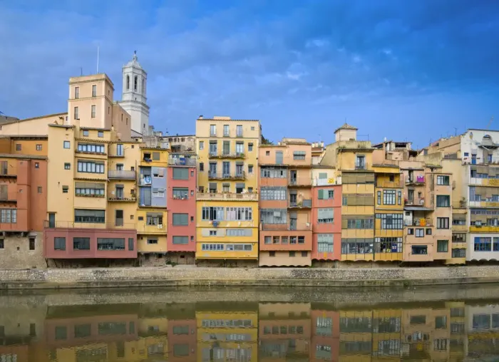 Framed Print : Spain, Catalunia (Catalunya)Spain, Catalunia (Catalunya), Girona, River Onyar