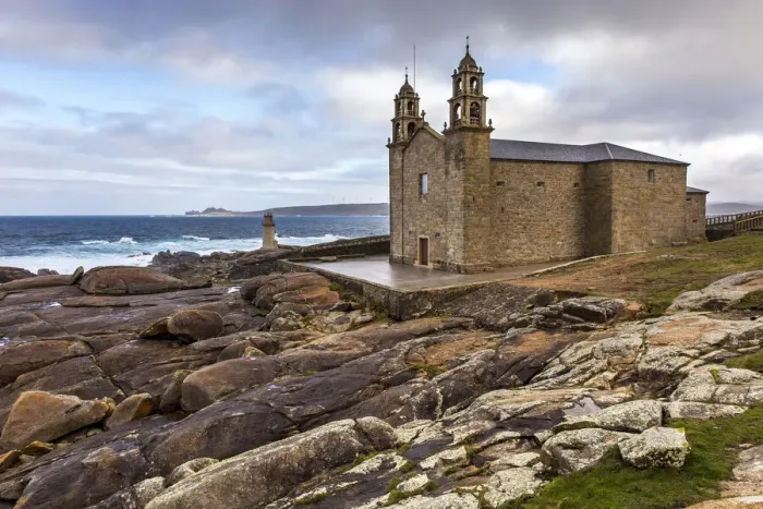 Framed Print : Spain, Galicia, Costa da Morte, Muxia, The Nosa Senora da Barca Sanctuary on the rocks Framed Print : Spain, Galicia, Costa da Morte, Muxia, The Nosa Senora da Barca Sanctuary on the rocks