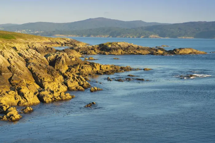 Framed Print : Spain, Galicia, Roncuda, view of bay