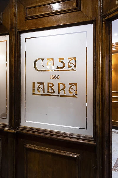 Spain, Madrid, Casa Labra restaurant, A window door inside the restaurant