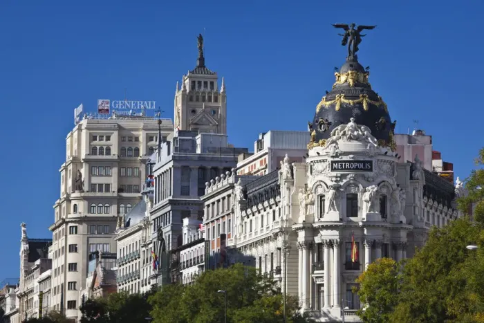 Framed Print : Spain, Madrid, Centro Area, Metropolitan Building Framed Print : Spain, Madrid, Centro Area, Metropolitan Building