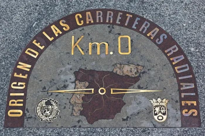 Framed Print : Spain, Madrid, Centro Area, Puerta del Sol, Kilometro Zero, kilometer marker for Framed Print : Spain, Madrid, Centro Area, Puerta del Sol, Kilometro Zero, kilometer marker for