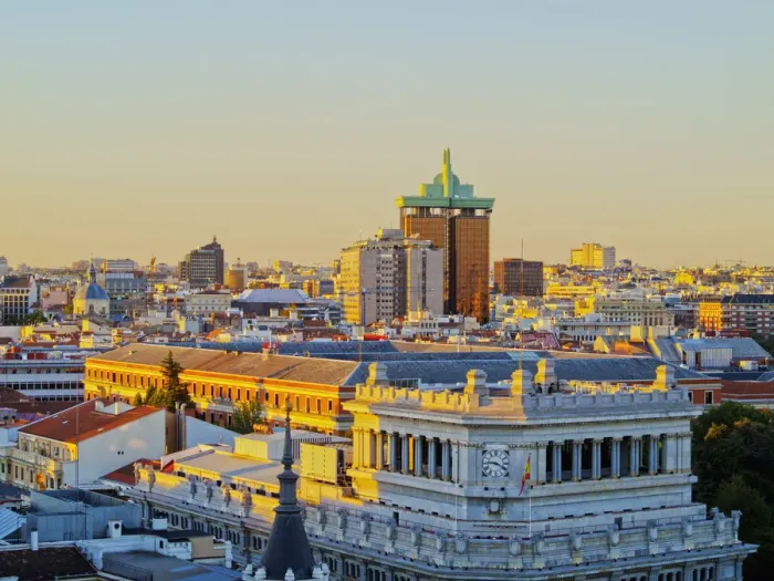 Framed Print : Spain, Madrid, Cityscape during the sunset Framed Print : Spain, Madrid, Cityscape during the sunset
