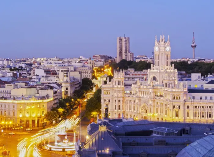 Framed Print : Spain, Madrid, Cityscape with TheaCybele Palace Framed Print : Spain, Madrid, Cityscape with TheaCybele Palace