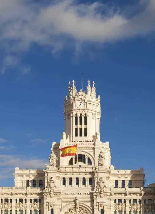 Framed Print : Spain, Madrid. Plaza de Cibeles, town hall building Framed Print : Spain, Madrid. Plaza de Cibeles, town hall building