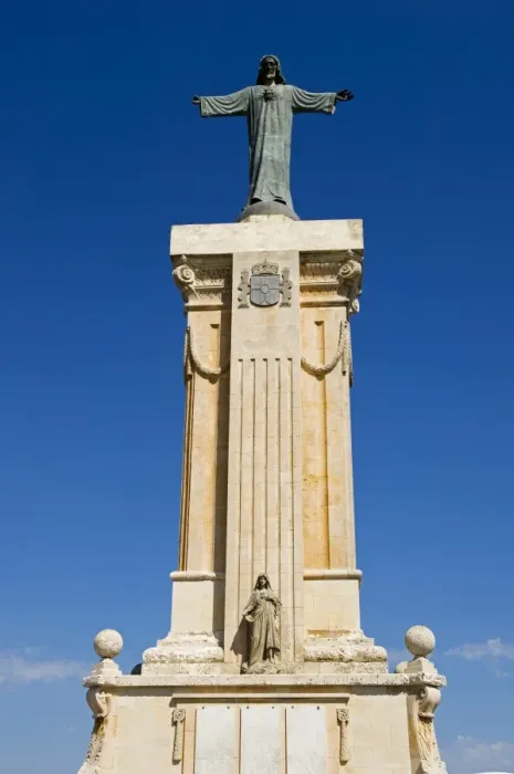 Framed Print : Spain, Menorca. Statue of Christ at Monte Toro, the highest point on the island