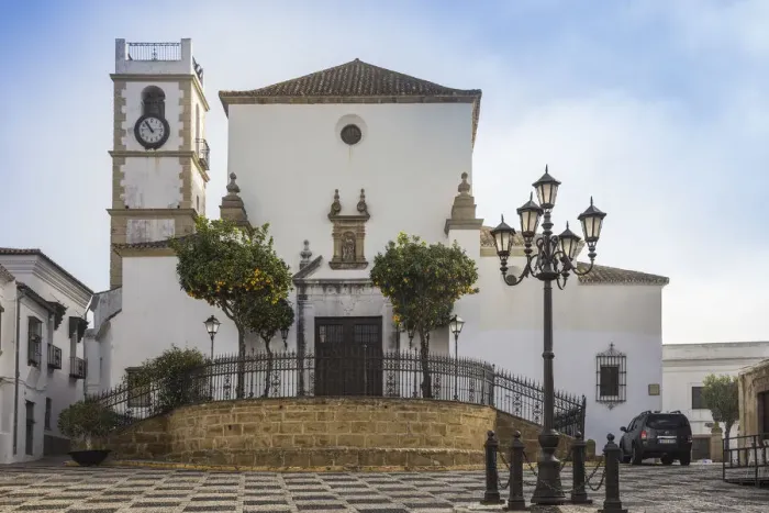 Framed Print : Spain, San Roque, Plaza de la Iglesia, Santa Maria la Coronada Church