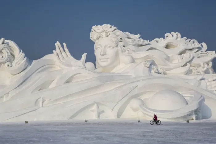 Framed Print : Spectacular ice sculptures at the Harbin Ice and Snow Festival in Heilongjiang Province Framed Print : Spectacular ice sculptures at the Harbin Ice and Snow Festival in Heilongjiang Province