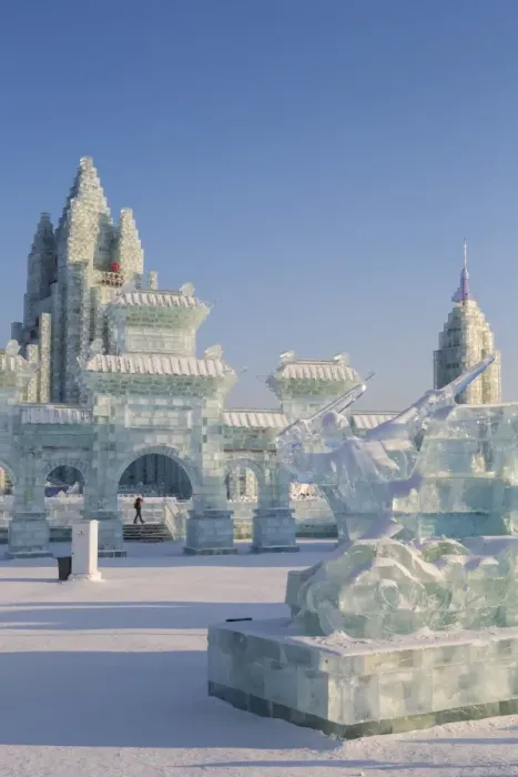 Framed Print : Spectacular ice sculptures at the Harbin Ice and Snow Festival in Heilongjiang Province Framed Print : Spectacular ice sculptures at the Harbin Ice and Snow Festival in Heilongjiang Province