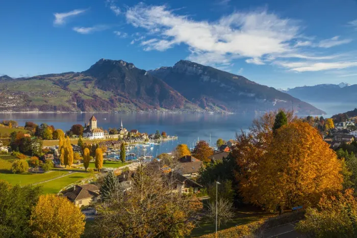 Framed Print : Speiz, Lake Thun, Berner Oberland, Switzerland