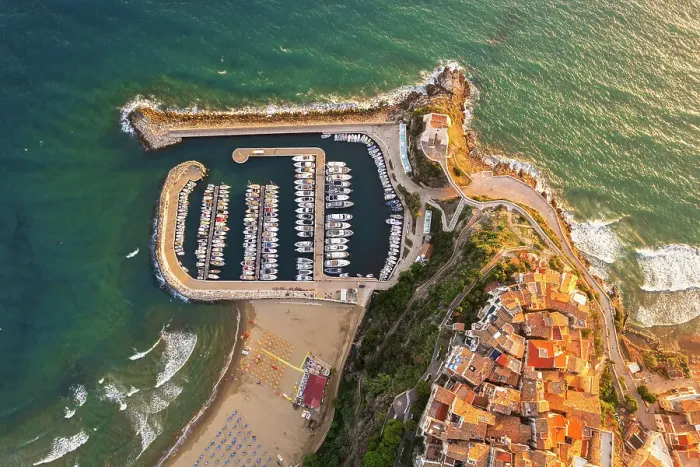 Framed Print : Sperlonga with the tower and the marina, Sperlonga, Latium, Italy Framed Print : Sperlonga with the tower and the marina, Sperlonga, Latium, Italy