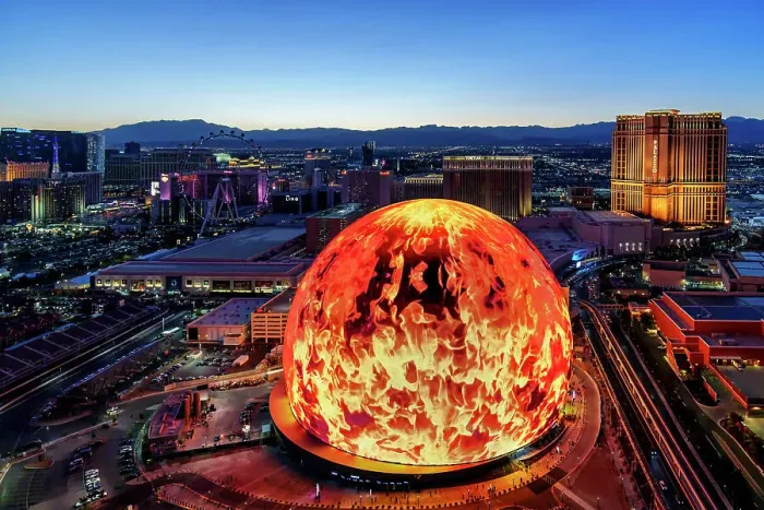 Framed Print : The Sphere, Exosphere is nightly used to display art and advertising Aerial View of Skyline, Strip at Night, Las Vegas, Nevada, USA Framed Print : The Sphere, Exosphere is nightly used to display art and advertising Aerial View of Skyline, Strip at Night, Las Vegas, Nevada, USA