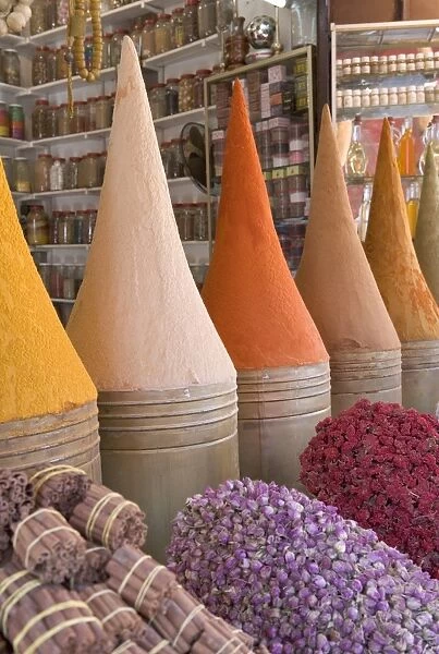 Spices in market, Mellah district, Marrakesh, Morocco