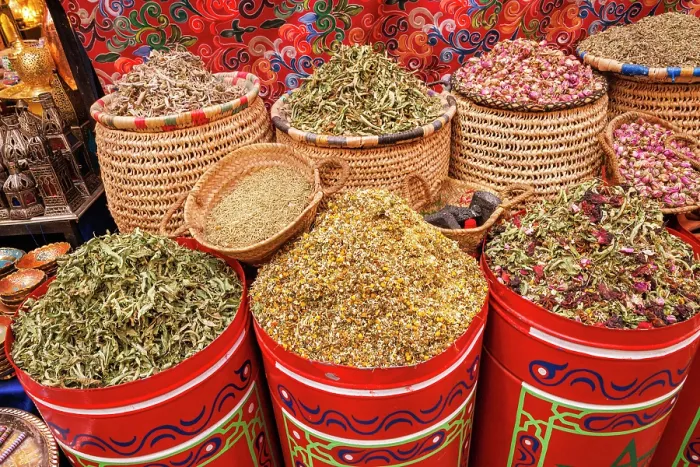 Framed Print : Spices for sale, spice market, Marrakech, Morocco Framed Print : Spices for sale, spice market, Marrakech, Morocco