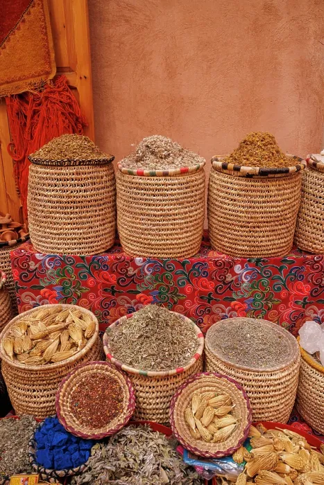 Framed Print : Spices for sale, spice market, Marrakech, Morocco Framed Print : Spices for sale, spice market, Marrakech, Morocco