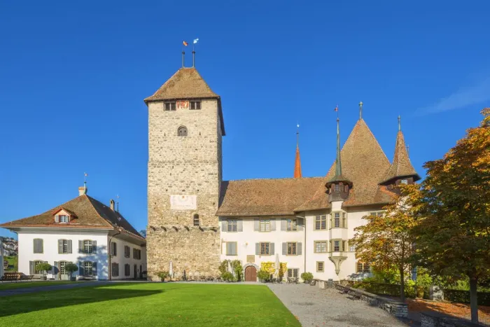 Framed Print : Spiez castle, Spiez, Berner Oberland, Switzerland Framed Print : Spiez castle, Spiez, Berner Oberland, Switzerland