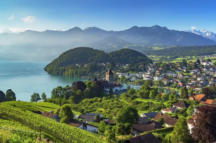 Framed Print : Spiez Castle, Spiez, Canton of Bern, Switzerland Framed Print : Spiez Castle, Spiez, Canton of Bern, Switzerland