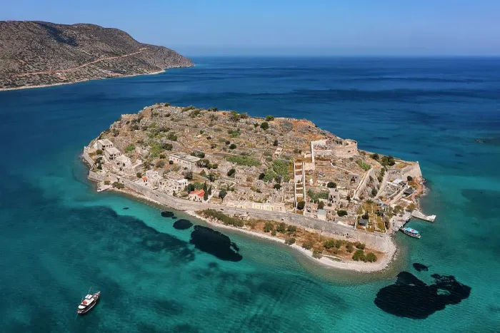 Framed Print : Spinalonga Island, Elounda, Mirabello Gulf, Lasithi, Crete, Greece