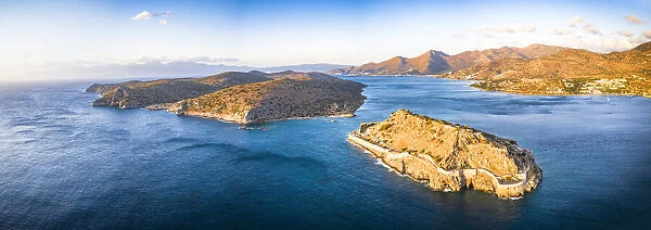 Spinalonga island and Mirabello bay, Plaka - Elounda, Lasithi prefecture, Crete, Greece