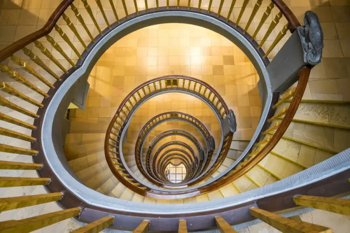 Framed Print : Spiral staircase inside Ballinhaus ( Meszberghof) office building built in 1924, Kontorhausviertel, Hamburg Altstadt, Hamburg, Germany Framed Print : Spiral staircase inside Ballinhaus ( Meszberghof) office building built in 1924, Kontorhausviertel, Hamburg Altstadt, Hamburg, Germany