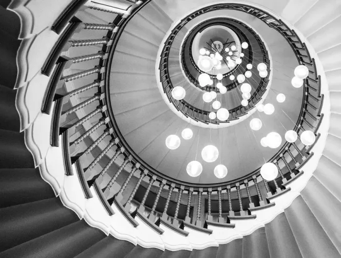 Framed Print : A spiral staircase, London, England Framed Print : A spiral staircase, London, England
