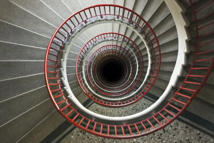 Framed Print : Spiral Staircase in the Neboticnik building Ljubljana, Slovenia
