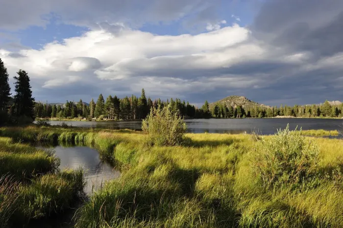 Framed Print : Sprague Lake in the Rocky Mountain National Park, Colorado, USA