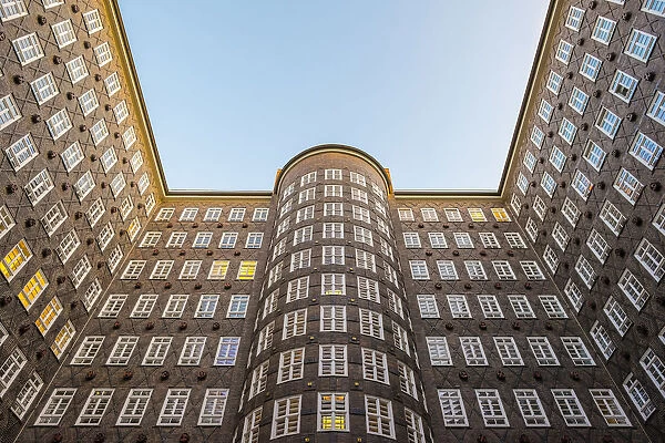 Sprinkenhof office building built in 1927-1943 in brick expressionist style