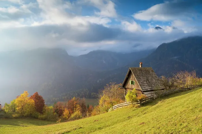 Framed Print : Srednji Vrh settlement in the Municipality of Kranjska Gora in the Upper Carniola region of Slovenia