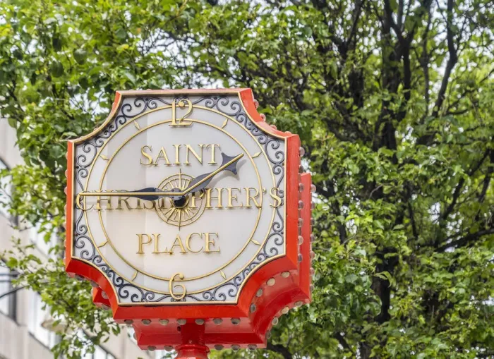 Framed Print : St Christophers Place Clock on Oxford Street, London, England, UK