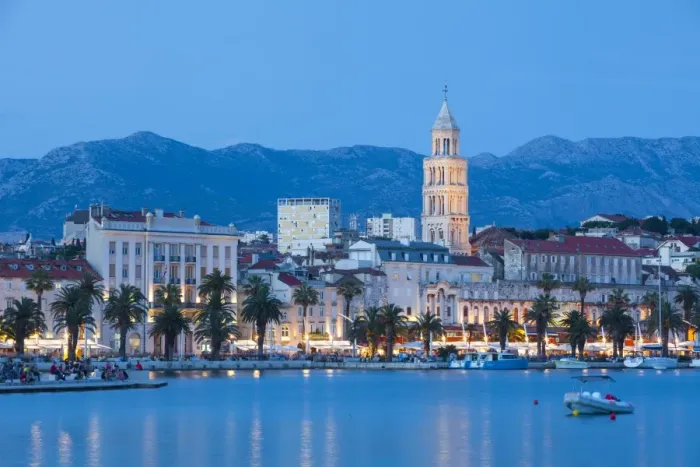 Framed Print : St. Domnius Cathedral Bell Tower & Stari Grad illuminated at dusk, Split, Central Dalmatia Framed Print : St. Domnius Cathedral Bell Tower & Stari Grad illuminated at dusk, Split, Central Dalmatia