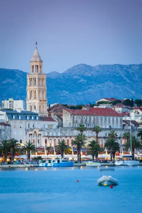Framed Print : St. Domnius Cathedral Bell Tower & Stari Grad illuminated at dusk, Split, Central Dalmatia Framed Print : St. Domnius Cathedral Bell Tower & Stari Grad illuminated at dusk, Split, Central Dalmatia