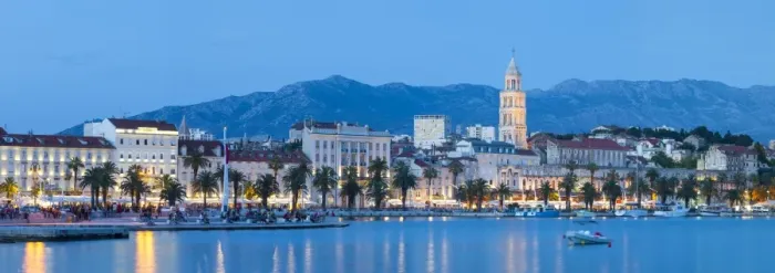 Framed Print : St. Domnius Cathedral Bell Tower & Stari Grad illuminated at dusk, Split, Central Dalmatia Framed Print : St. Domnius Cathedral Bell Tower & Stari Grad illuminated at dusk, Split, Central Dalmatia