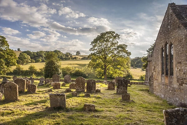 St Eadburgha`s Church graveyard at Broadway, Cotswolds, Gloucestershire, England