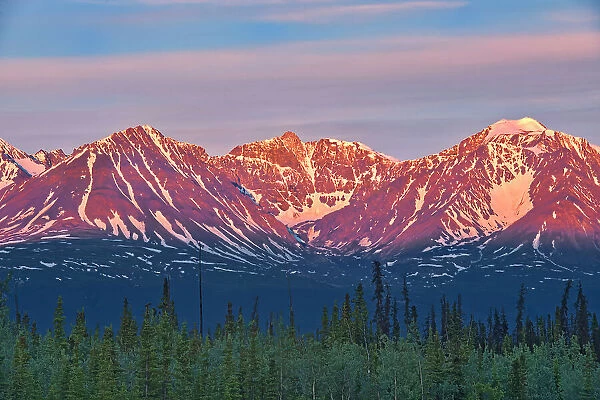 St. Elias Mountains, a subgroup of the Pacific Coast Ranges, from Haines Junction, Yukon, Canada