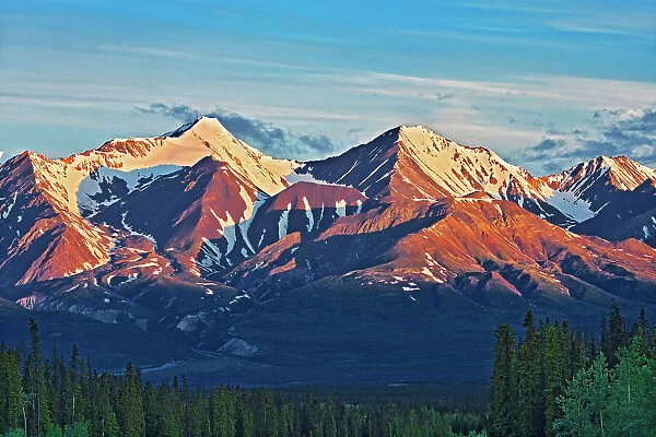 St. Elias Mountains, a subgroup of the Pacific Coast Ranges, from Haines Junction, Yukon, Canada