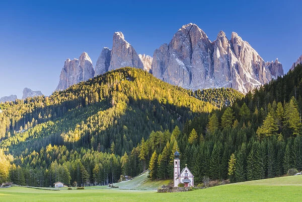 St. Johann Church, Val di Funes, Dolomites, South Tyrol, Italy