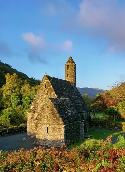 Framed Print : St. Kevin's Church at sunrise, Early Medieval Monastic Settlement, Glendalough, County Wicklow, Ireland Framed Print : St. Kevin's Church at sunrise, Early Medieval Monastic Settlement, Glendalough, County Wicklow, Ireland