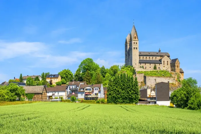 Framed Print : St. Laurentius church, Dietkirchen, Limburg, Lahn, Hesse, Germany, Europe Framed Print : St. Laurentius church, Dietkirchen, Limburg, Lahn, Hesse, Germany, Europe