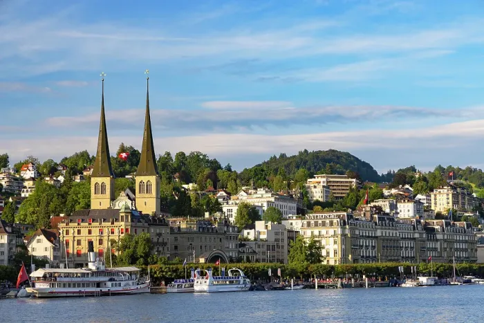 Framed Print : St Leodegar Church and Lake Lucerne, Lucerne, Switzerland Framed Print : St Leodegar Church and Lake Lucerne, Lucerne, Switzerland