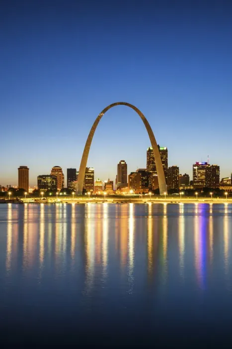 Framed Print : St. Louis Skyline at Night, Missouri, USA